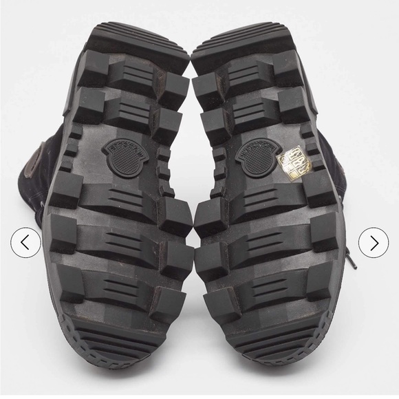 Moncler Black Canvas Pyla Ankle Boots Size 37 - Picture 5 of 7